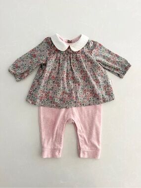 Gap Baby 2-in-1 Floral Tunic Overlay Romper• Size 0-3M